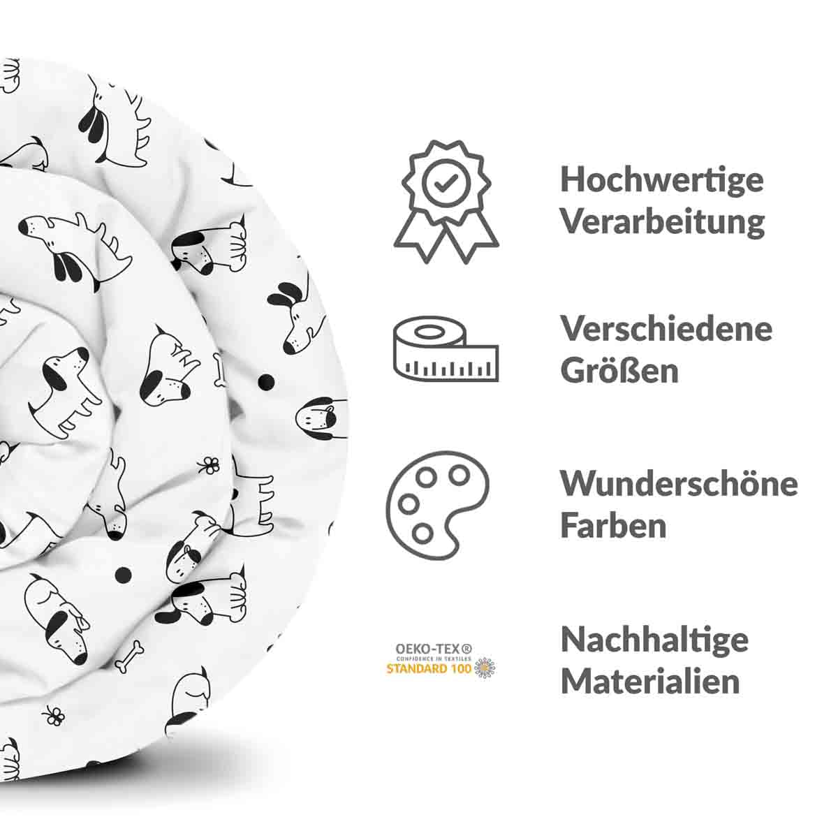 Original therapy blanket - cotton cover white with dogs