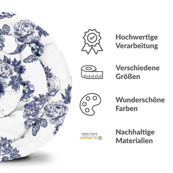 Therapie dekens katoenen hoes bloemen schedel