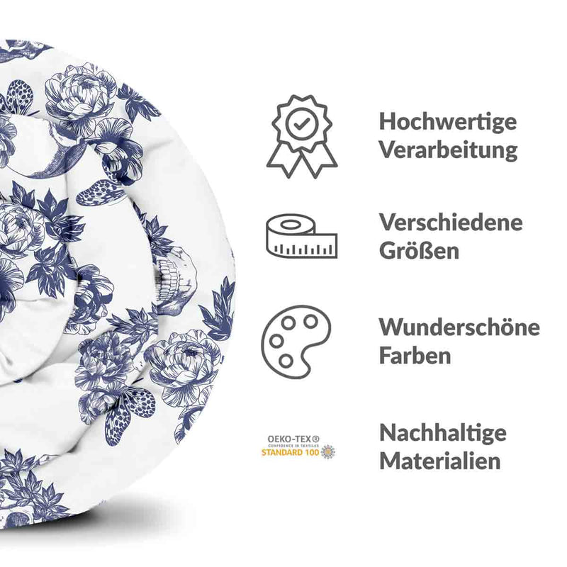 Therapie dekens katoenen hoes bloemen schedel