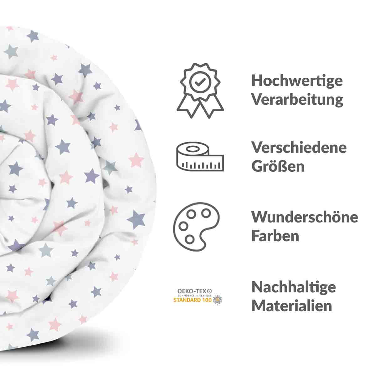 Manta terapéutica original - Funda de algodón blanca con estrellas