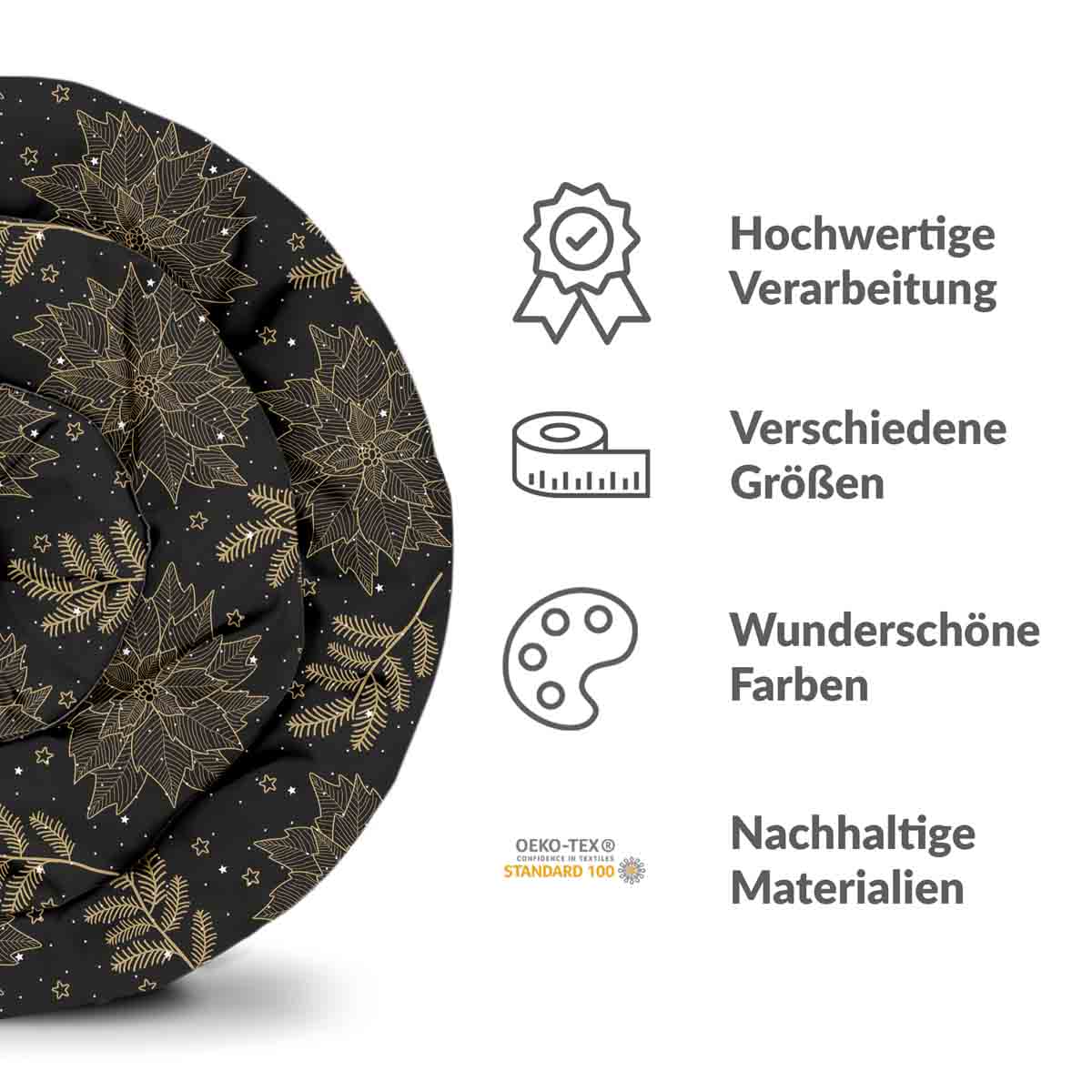 Therapy blankets bedding set black Christmas star