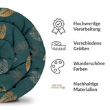 Set di biancheria da letto con coperta terapeutica verde con foglia dorata