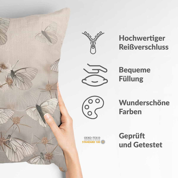 Health pillow beige with moths