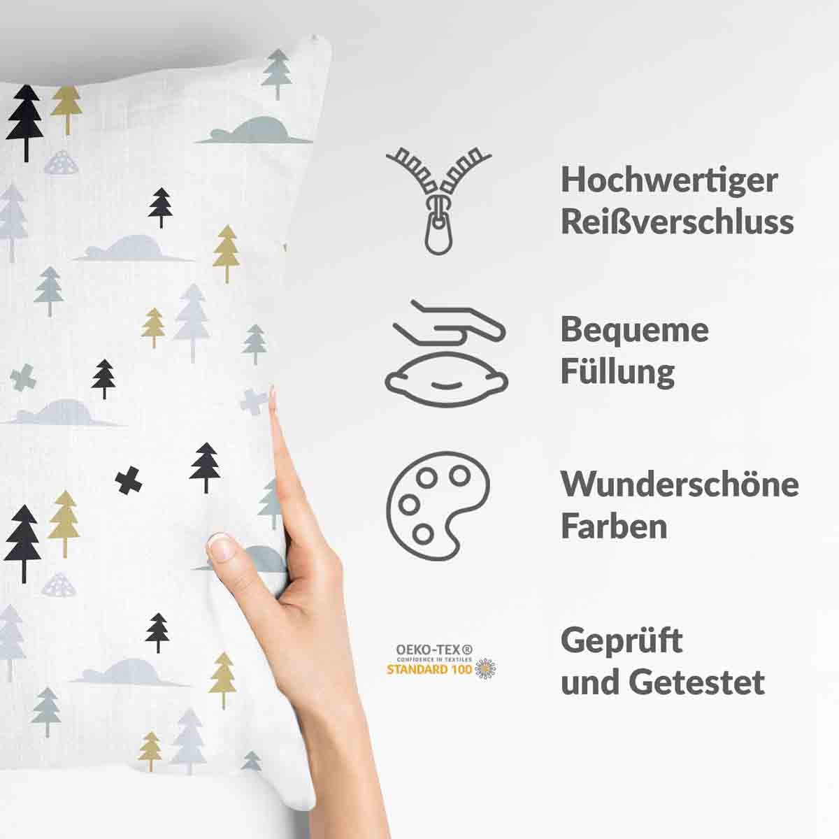 Health Pillow Gray Forest