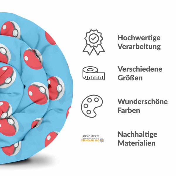 Therapiedekens katoenen hoes lichtblauw met Pokemon