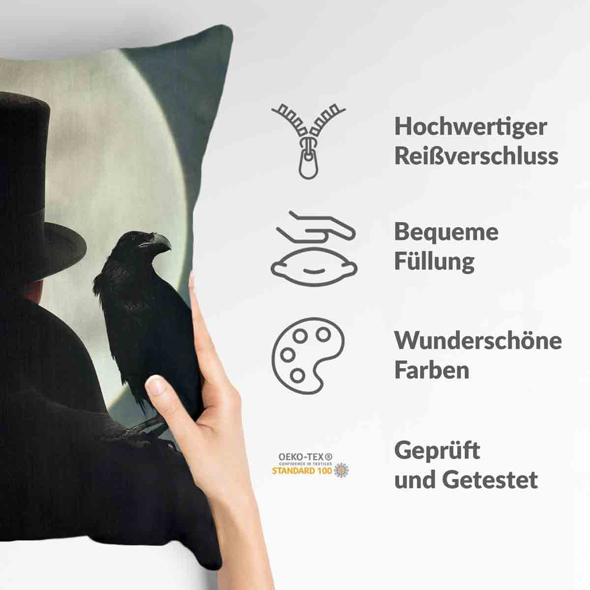 Cuscino salute uomo alla luce della luna