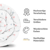 Coperte terapeutiche con rivestimento in cotone bianco con piccoli cuoricini