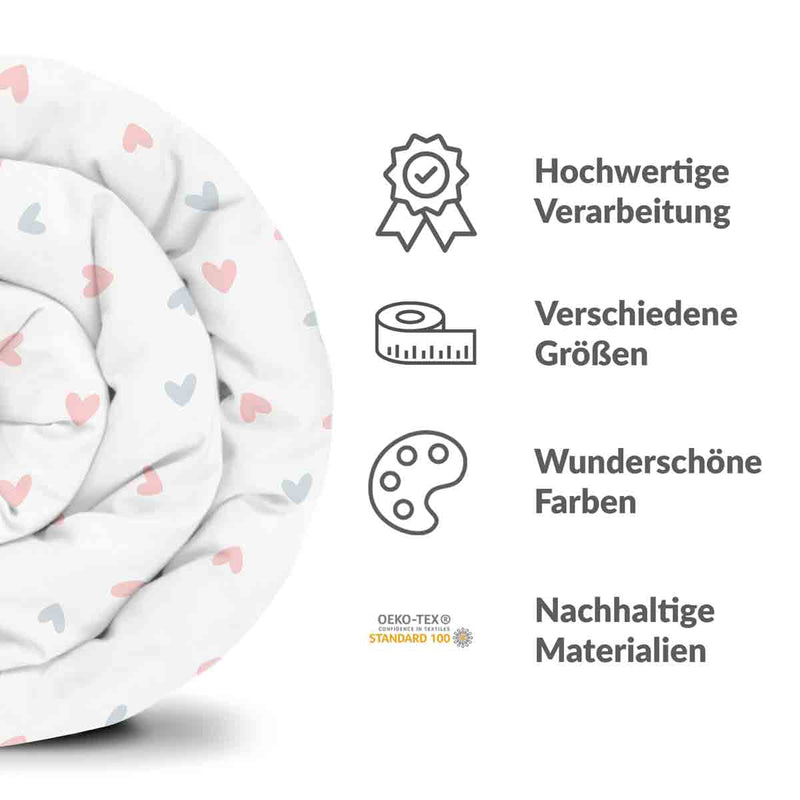 Coperte terapeutiche con rivestimento in cotone bianco con piccoli cuoricini