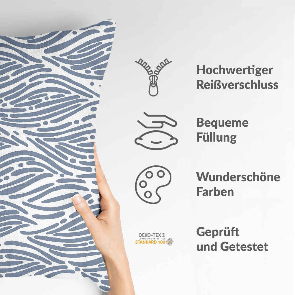 Health pillow wavy pattern blue