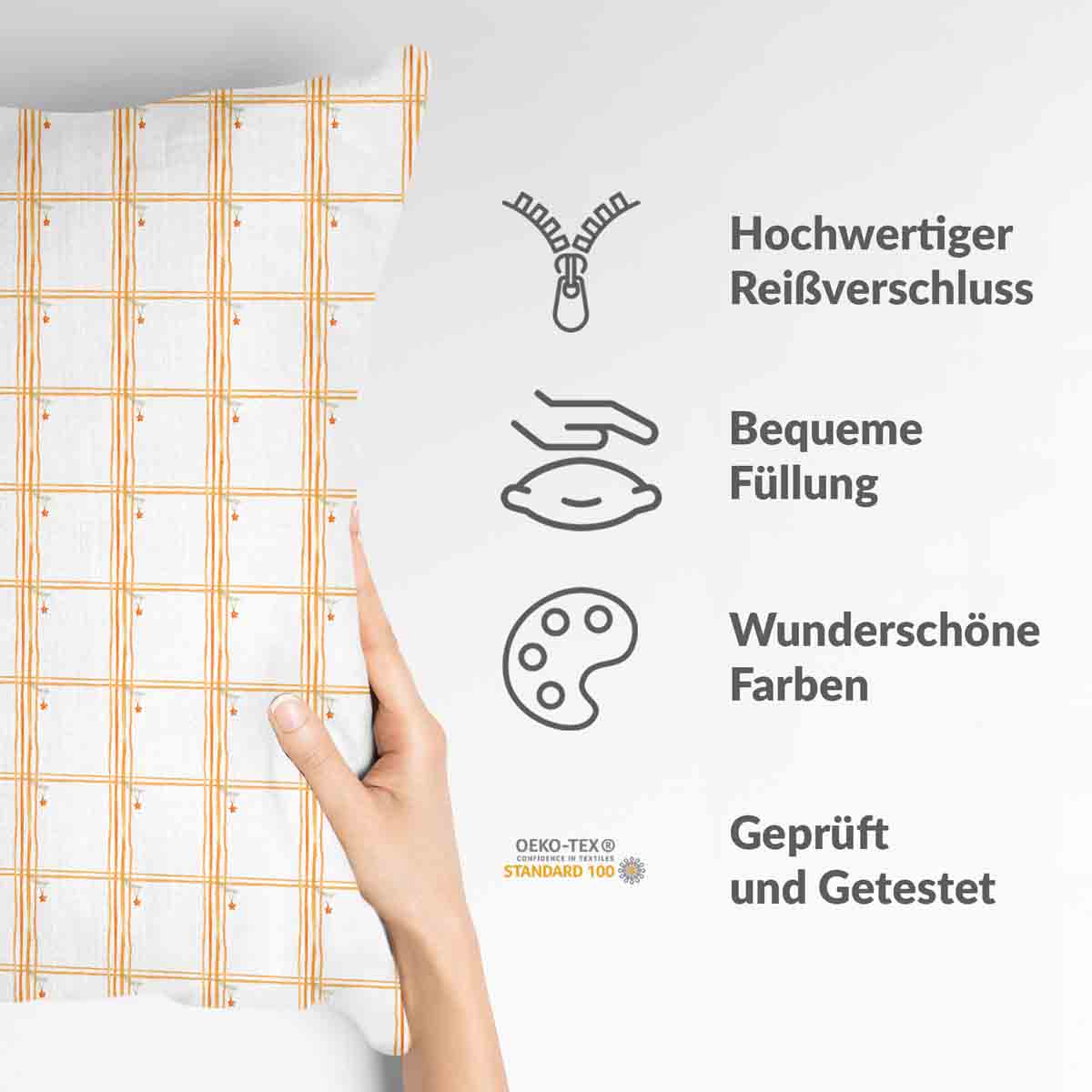 Cuscino salute giallo a quadri