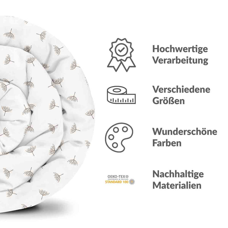 Coperte terapeutiche con rivestimento in cotone bianco con piccoli rametti di vischio