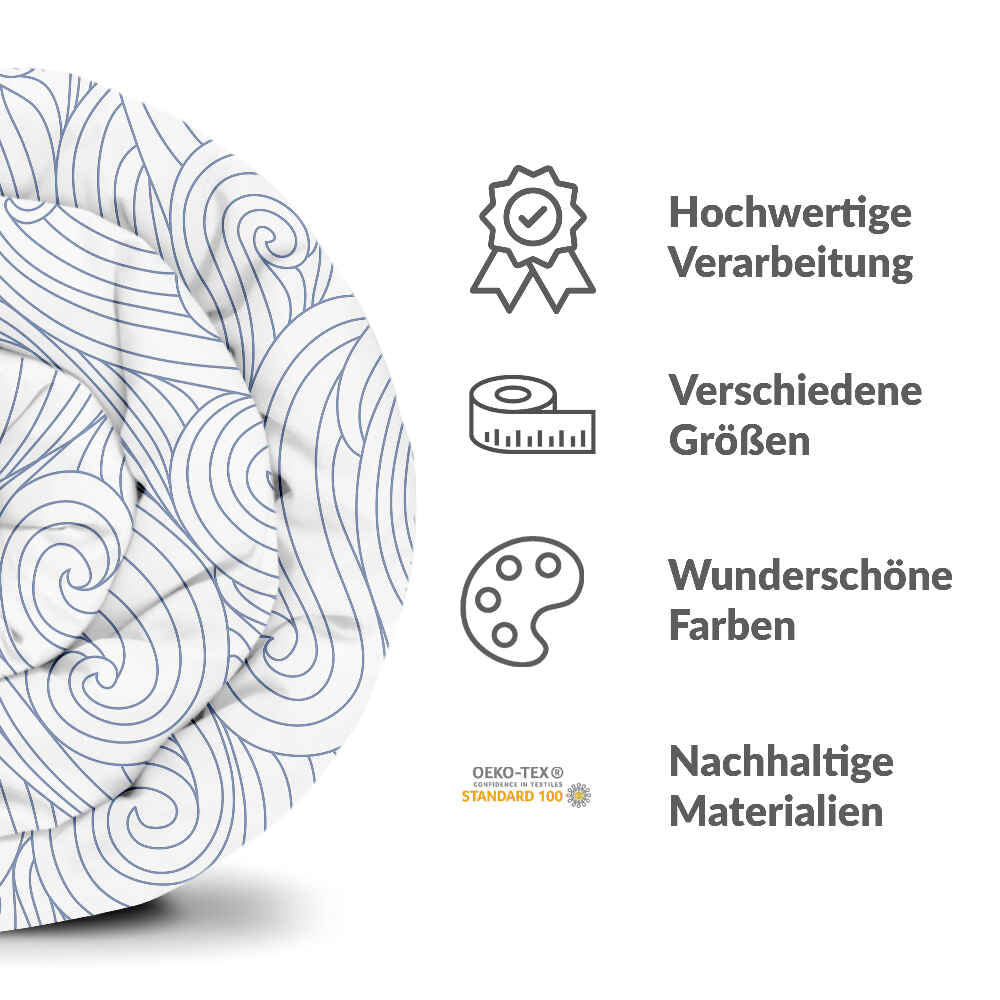 Set de ropa de cama con manta terapéutica ondas azules