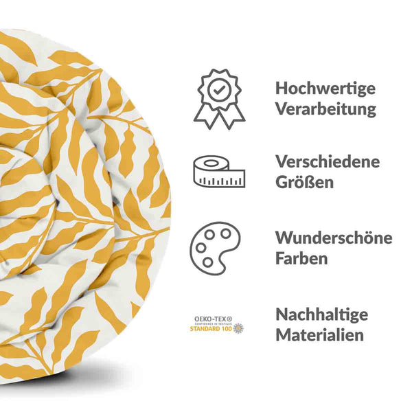Set di biancheria da letto con coperte terapeutiche e rami gialli