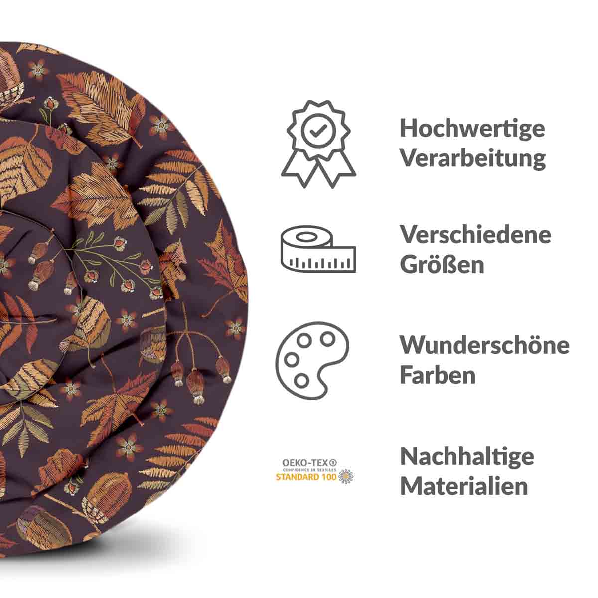 Original therapy blanket - cotton cover brown autumn leaves