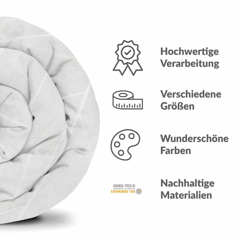 Therapiedekens beddengoedset grijs met wit patroon