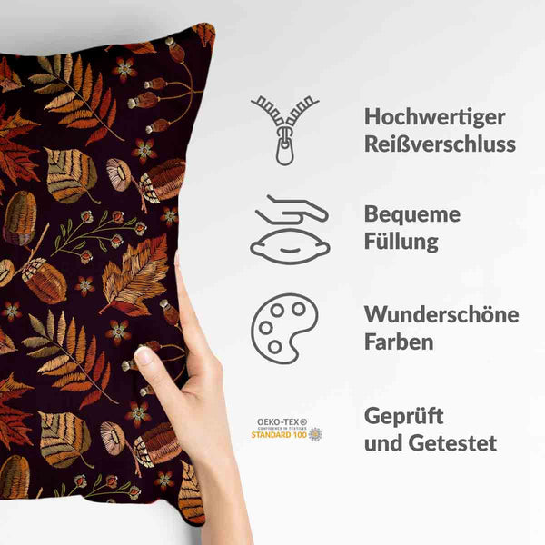Health pillow, brown autumn leaves