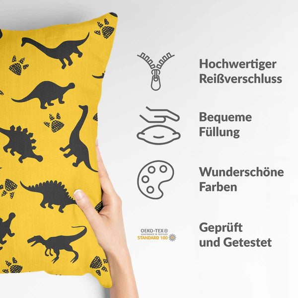 Health pillow yellow with dino