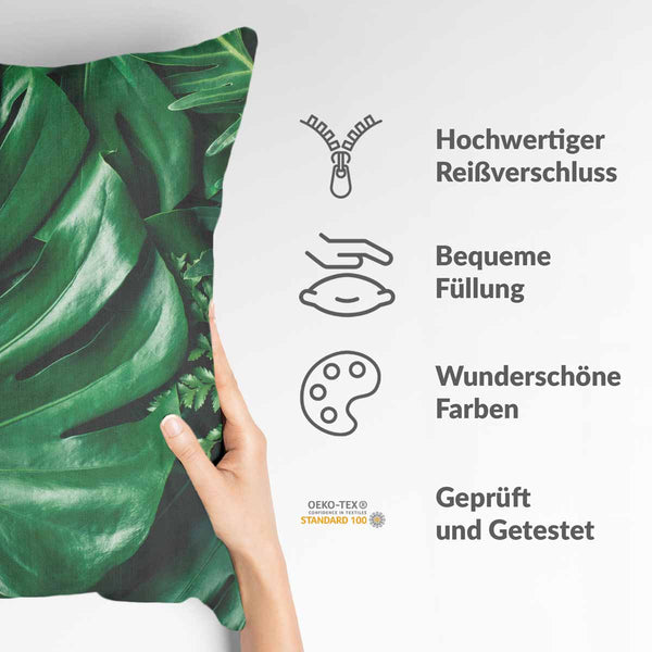 Health pillow with Monstera plant
