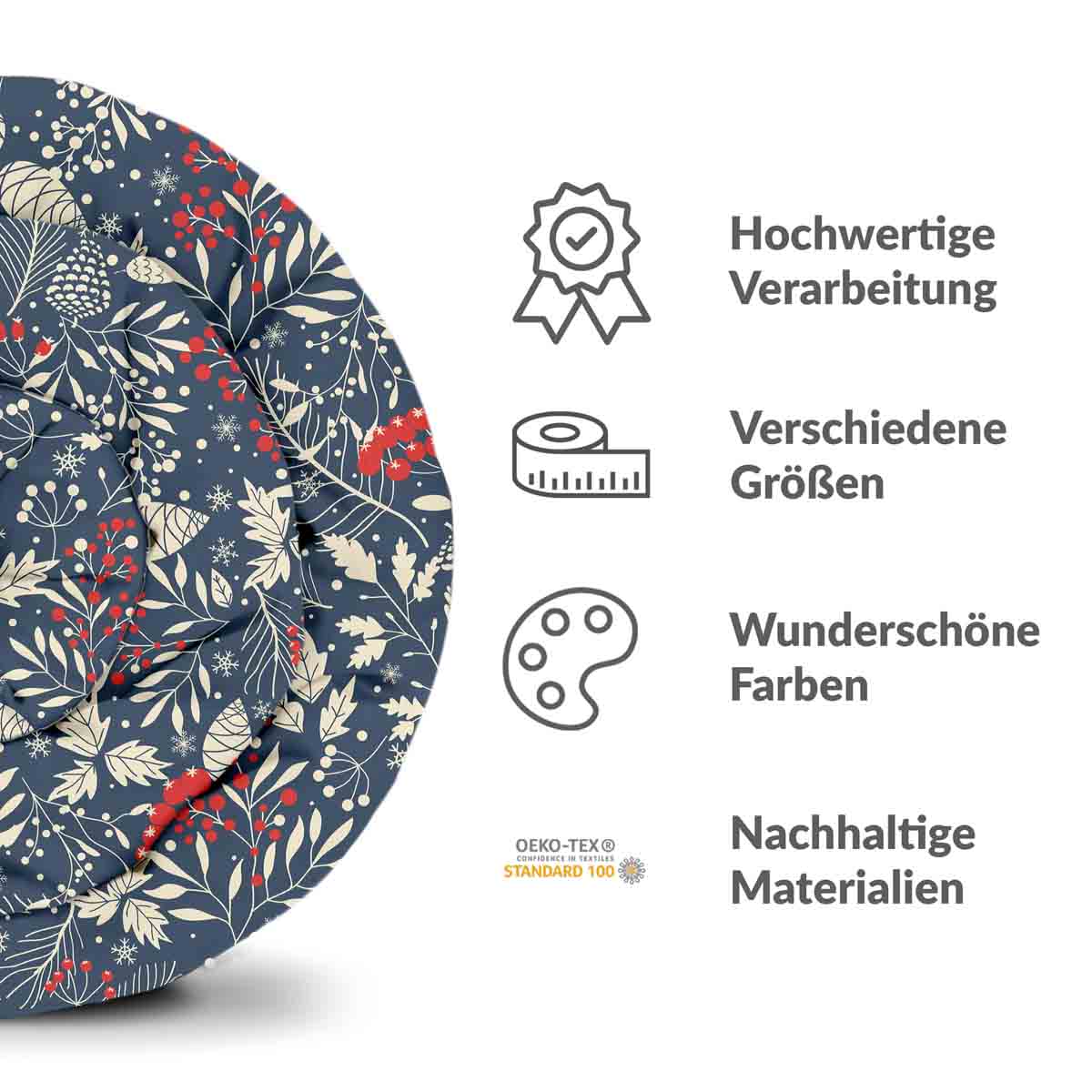 Originele therapiedeken - katoenen hoes met kerstbladeren