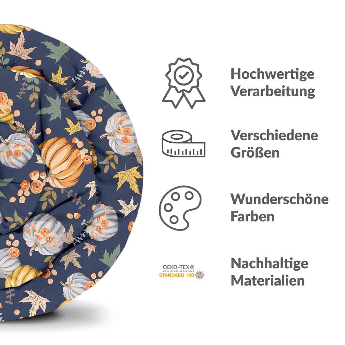 Juego de ropa de cama con mantas terapéuticas azul con calabazas