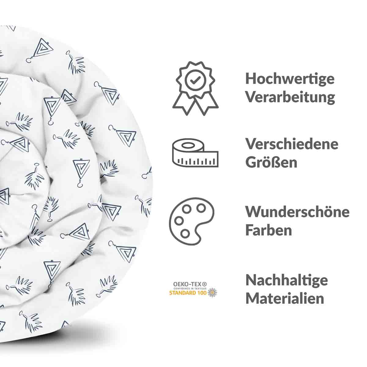 Original therapy blanket - cotton cover white with boho earrings