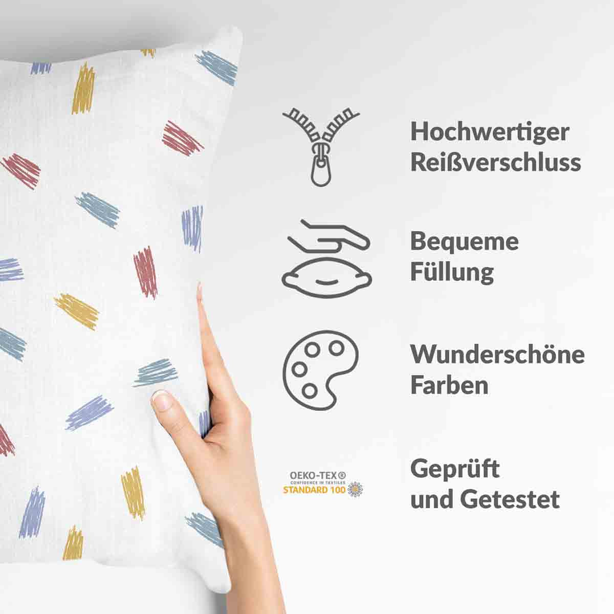 Almohada de salud con rayas de colores