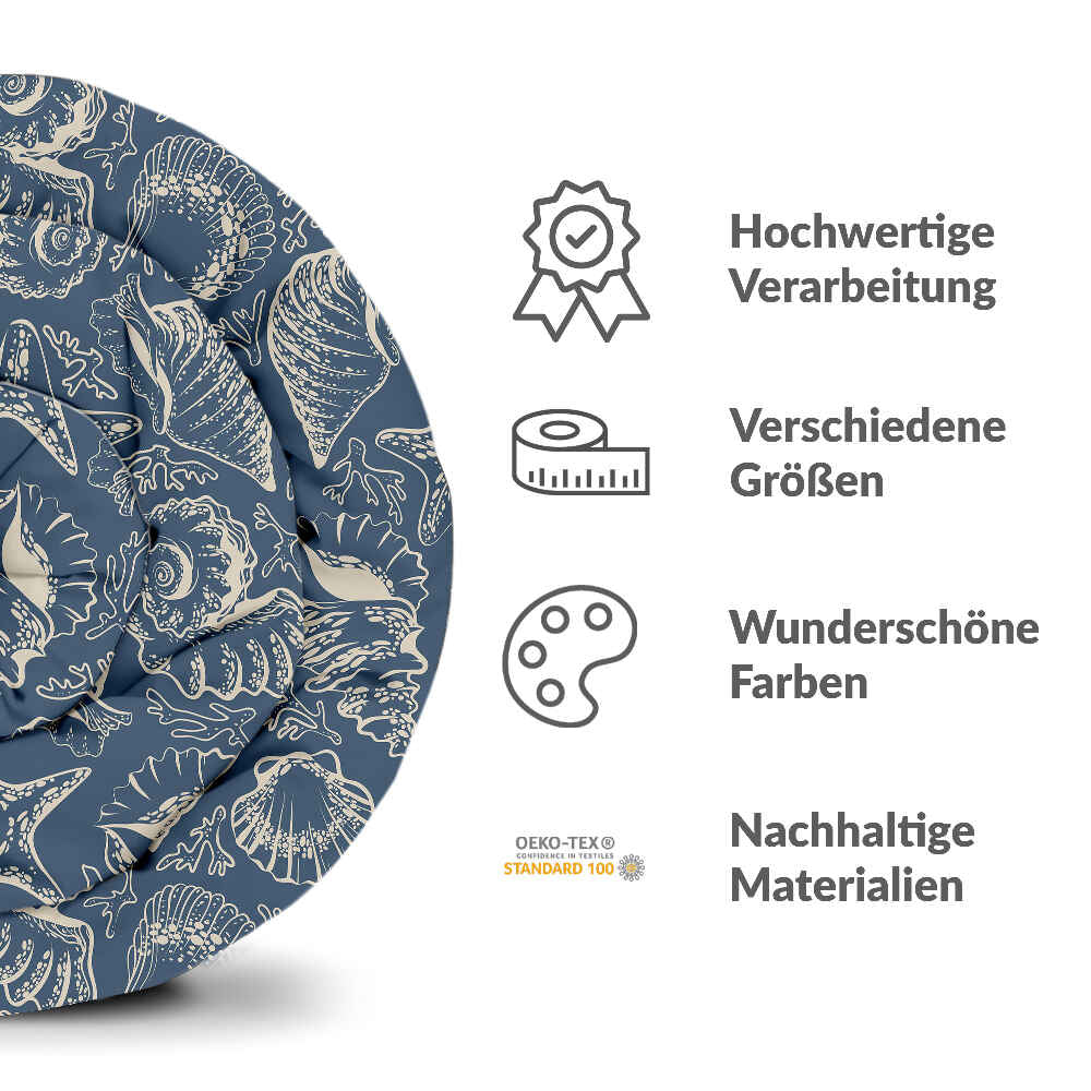 Manta terapéutica original - Funda de algodón azul con conchas