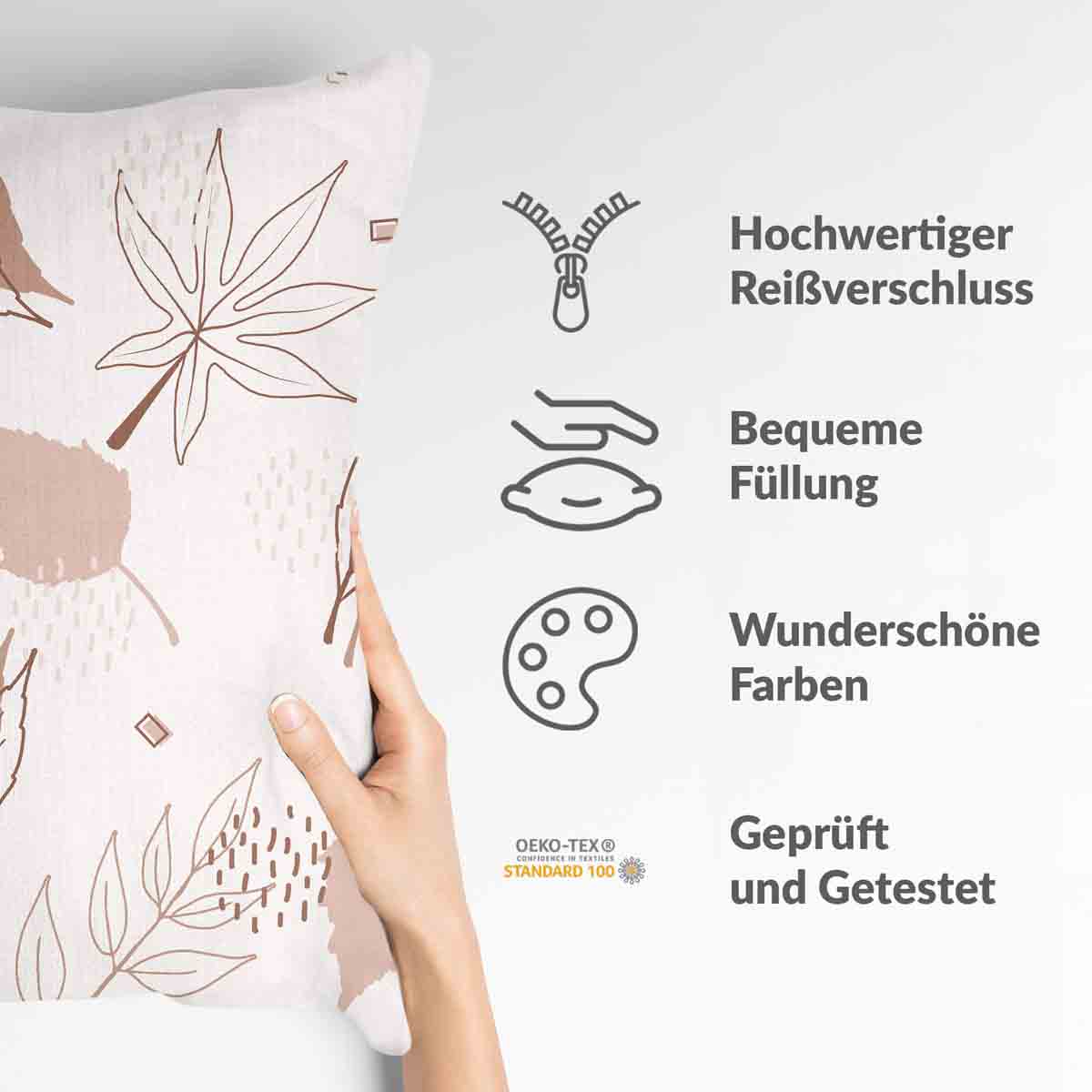 Gezondheidskussen roze met bladeren