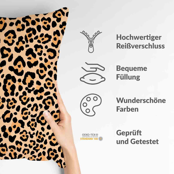 Health pillow with leopard print
