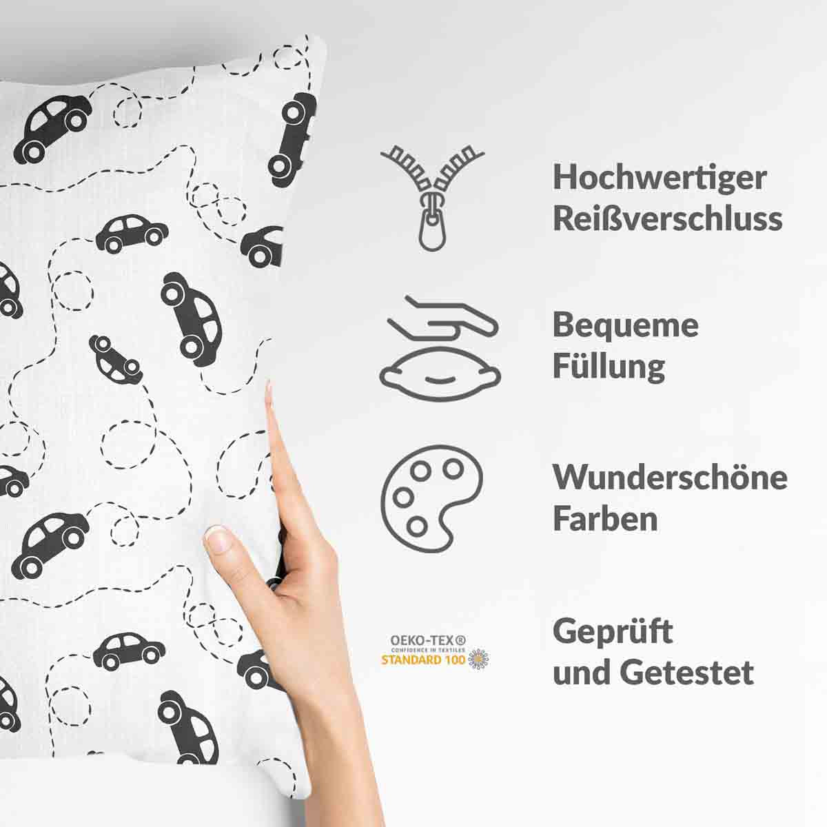 Cuscino sanitario con automobili nere