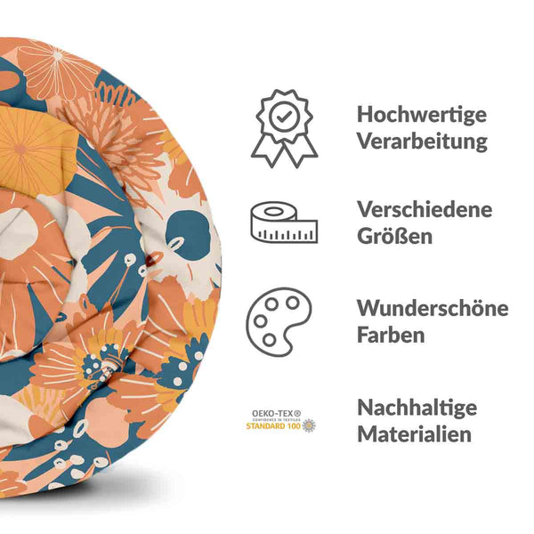 Set di biancheria da letto con coperta terapeutica e fiori di gerbera