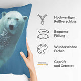 Blue health pillow with polar bear