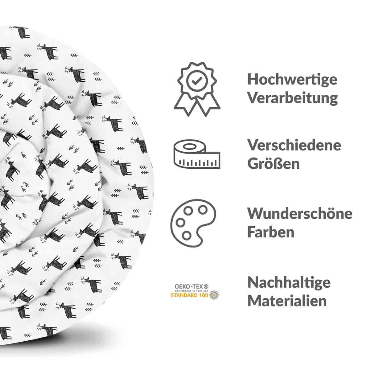 Therapy blankets bedding set white with reindeer