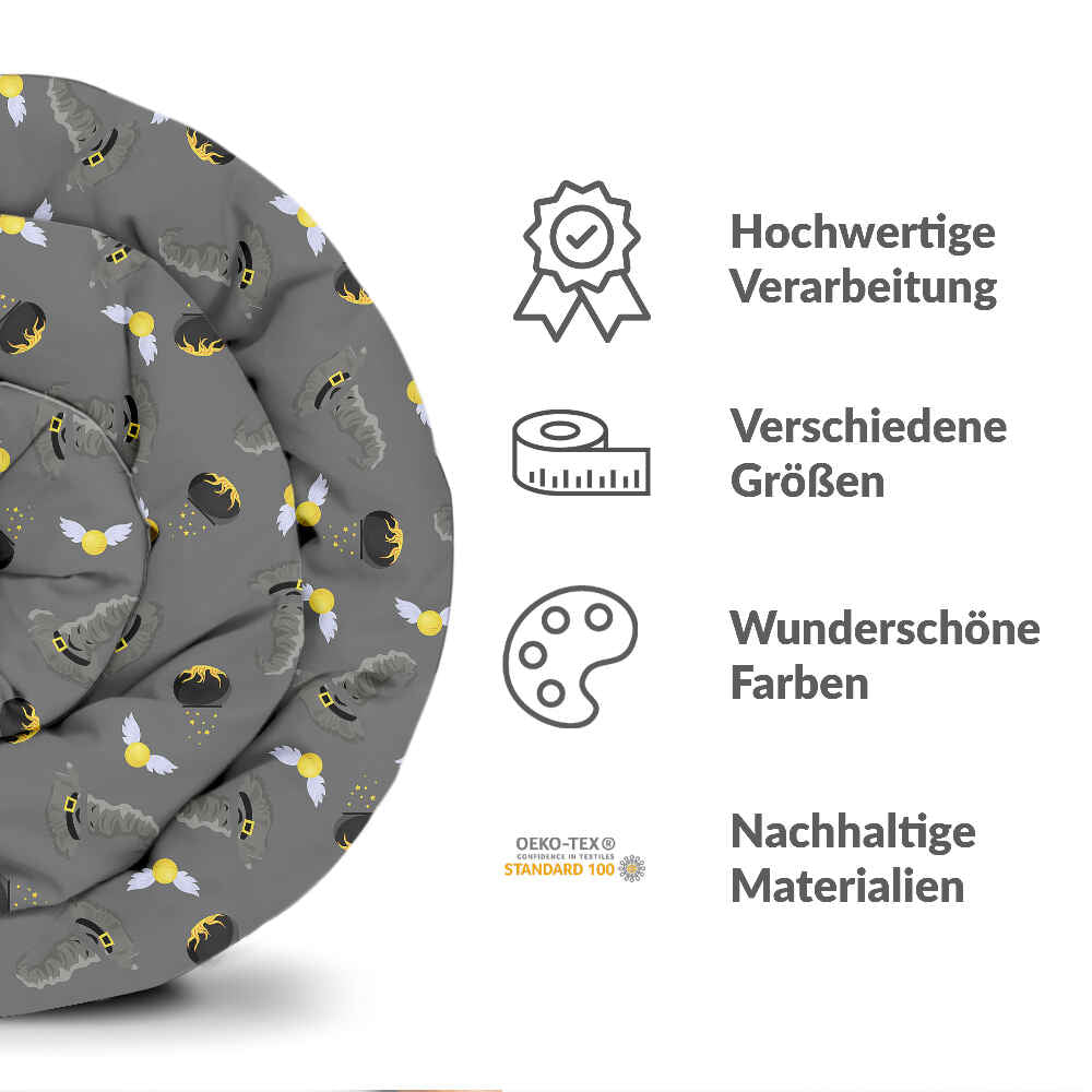 Set di biancheria da letto con coperta terapeutica grigia Zauberhut