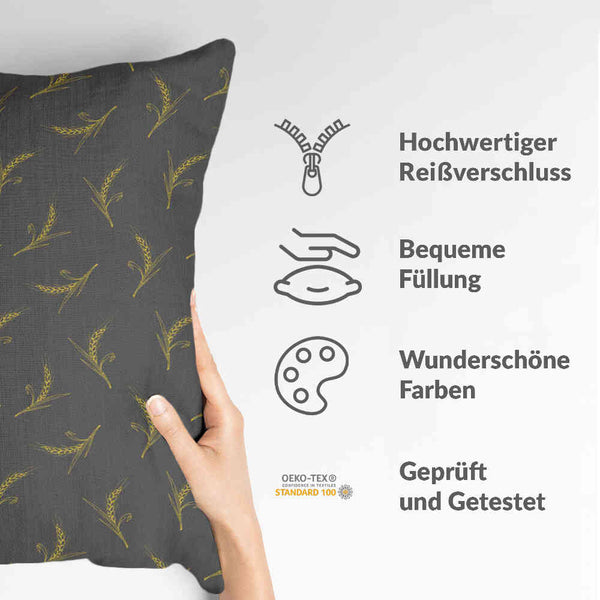 Health pillow grey with wheat