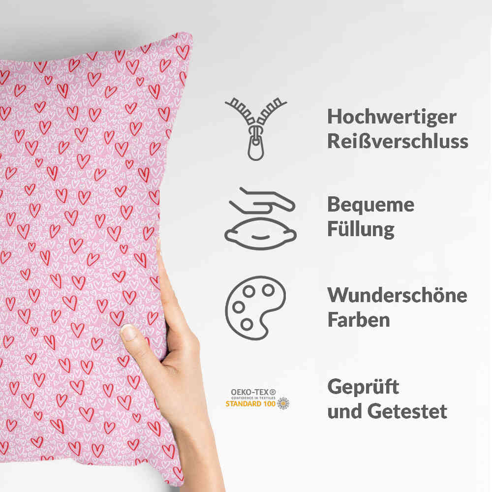 Gezondheidskussen Roze rode harten