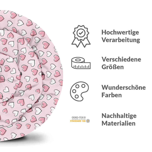 Set di biancheria da letto con coperte terapeutiche e dolci cuoricini
