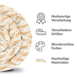 Set di biancheria da letto con coperta terapeutica bianca con grano giallo