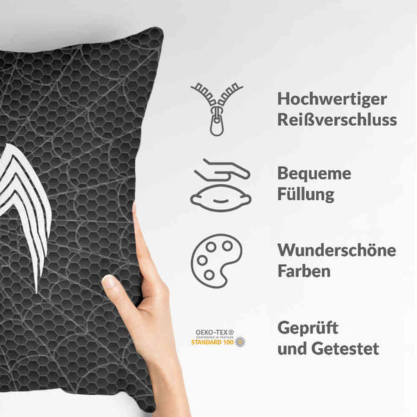 Health pillow, black with spider.