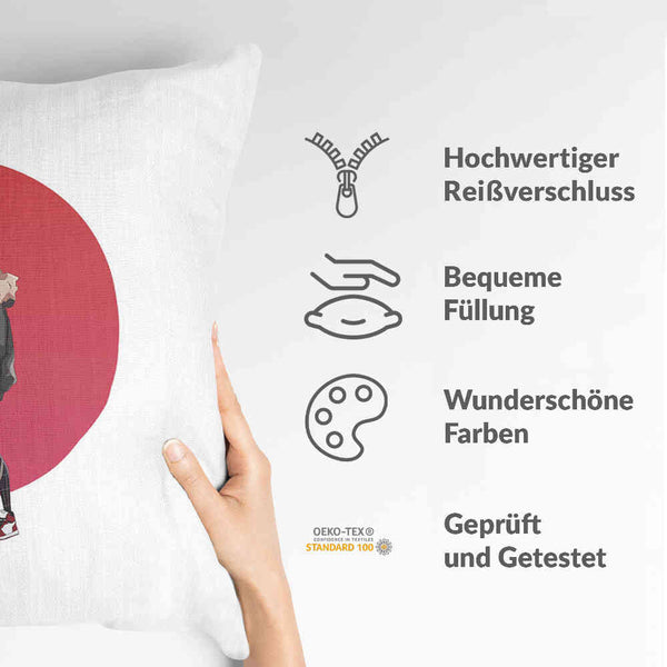 White health pillow with Spiderman