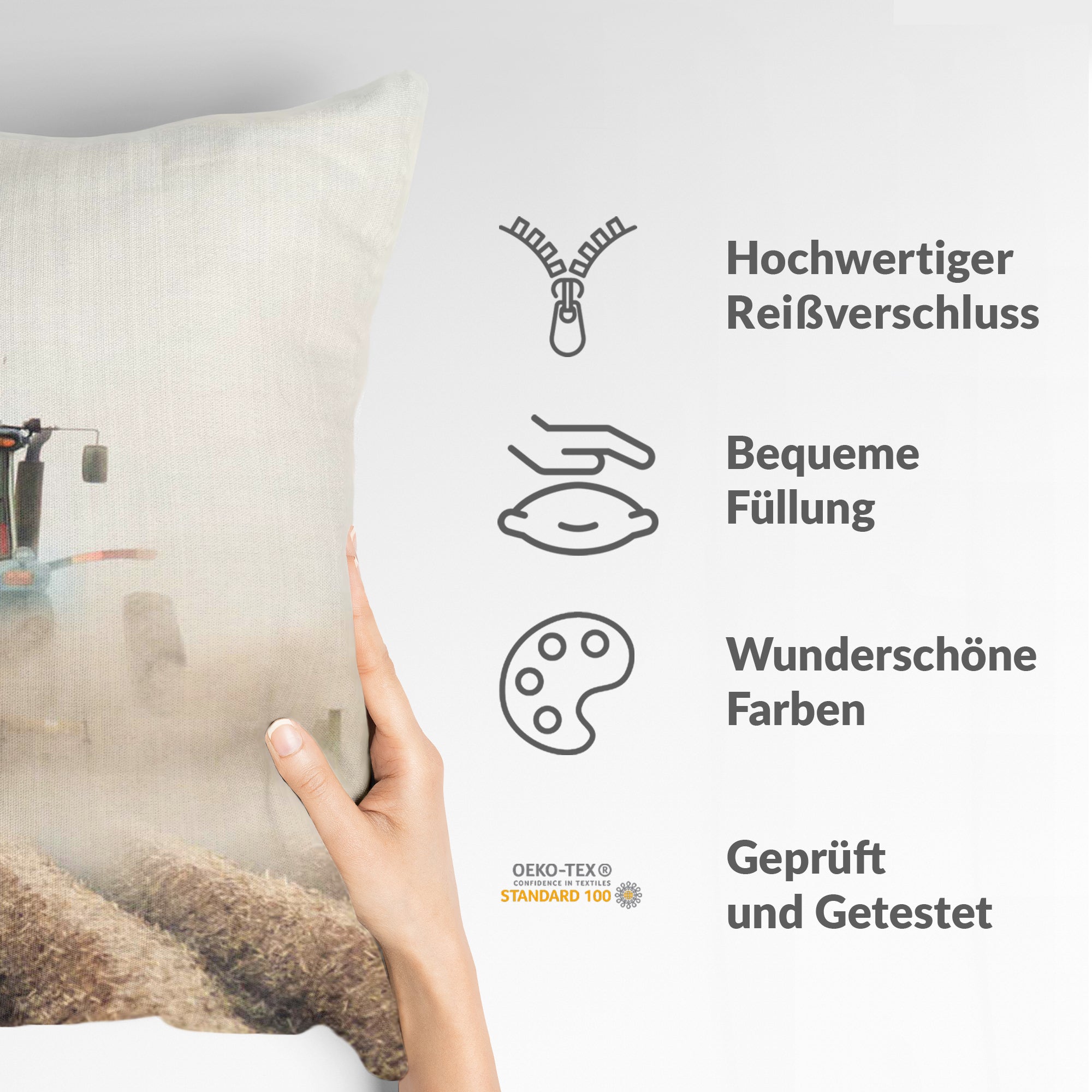 Gezondheidskussen tractor in actie