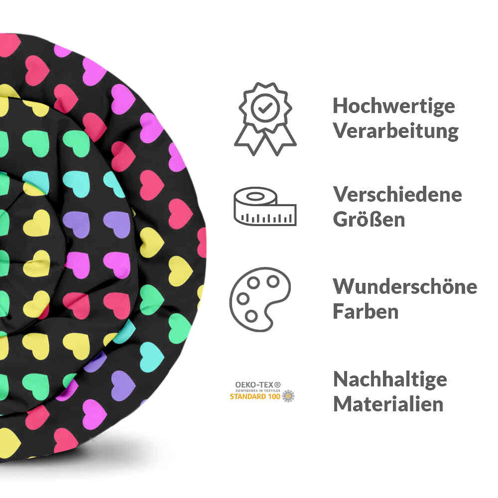 Originele therapiedeken - katoenen hoes met gekleurde harten