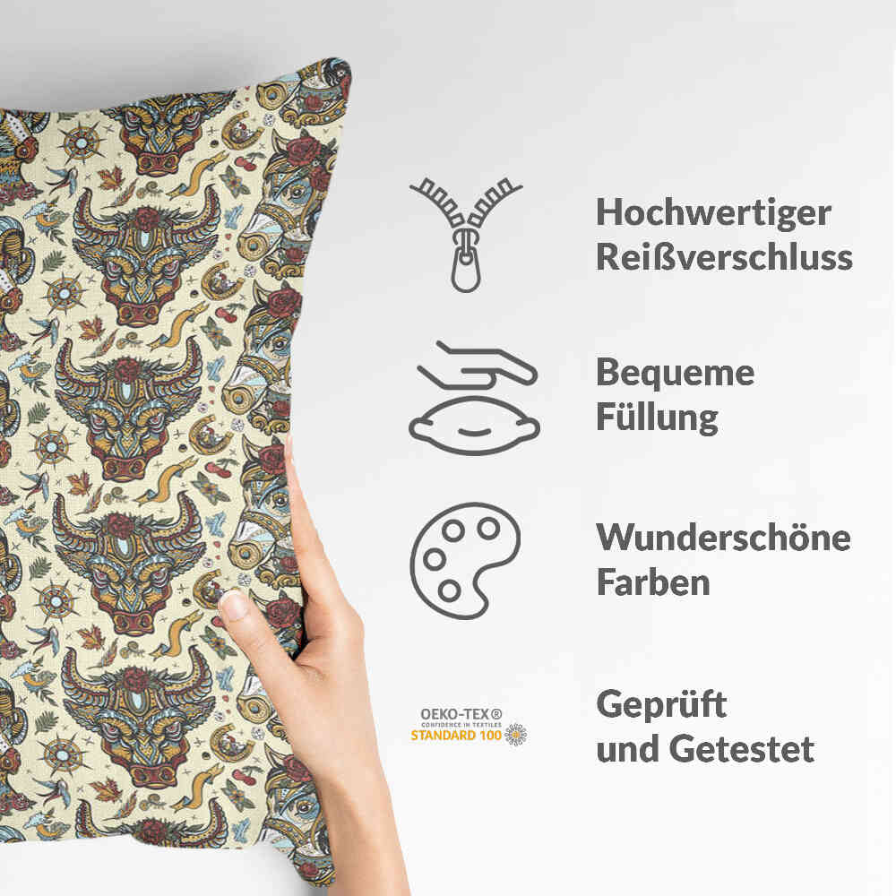 Cuscino sanitario teste di animali colorate