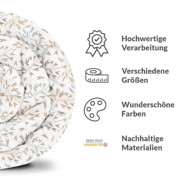 Set di biancheria da letto con coperte terapeutiche e delicati rami colorati