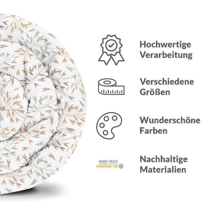 Set di biancheria da letto con coperte terapeutiche e delicati rami colorati