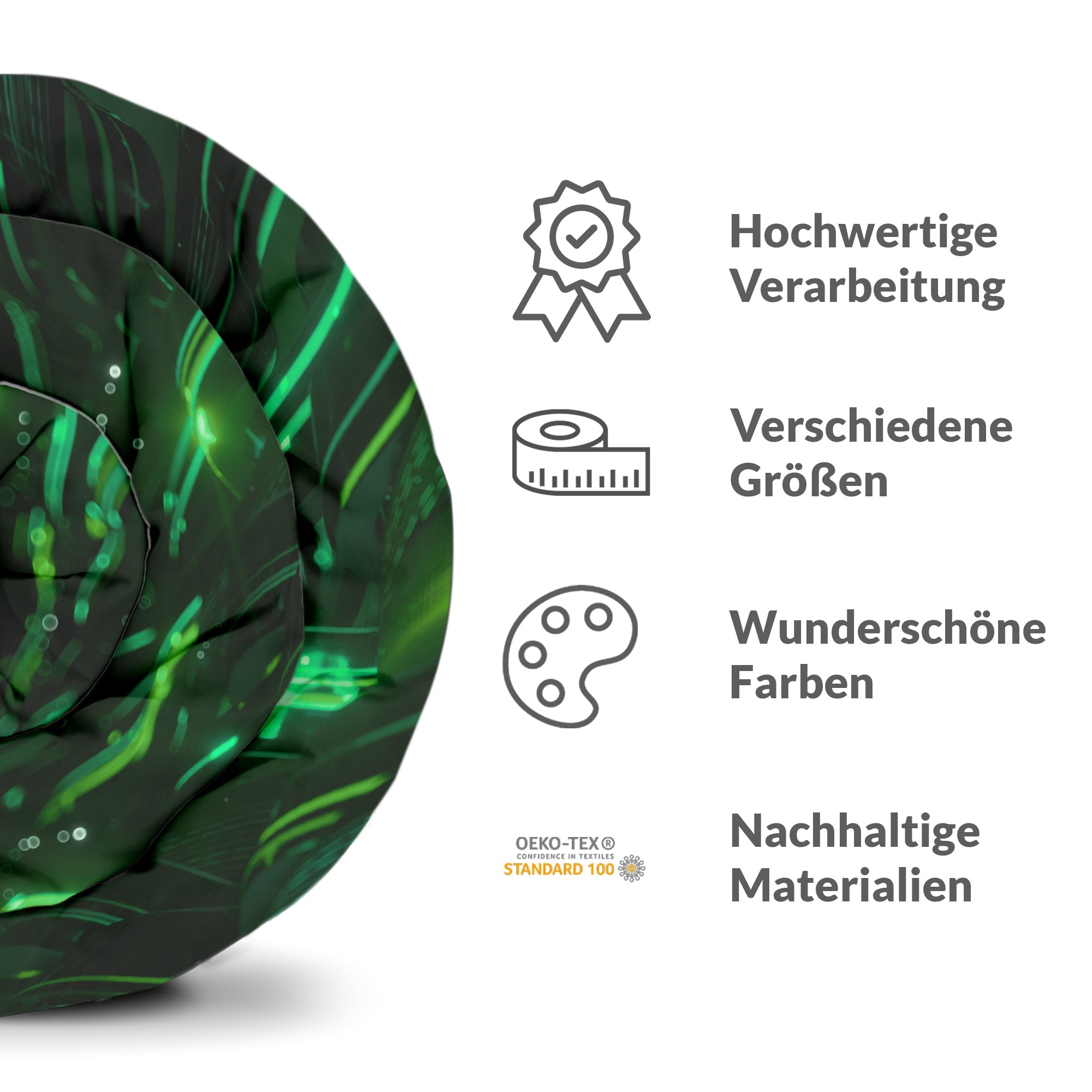 Originele therapiedeken - katoenen hoes groen met Chinese karakters