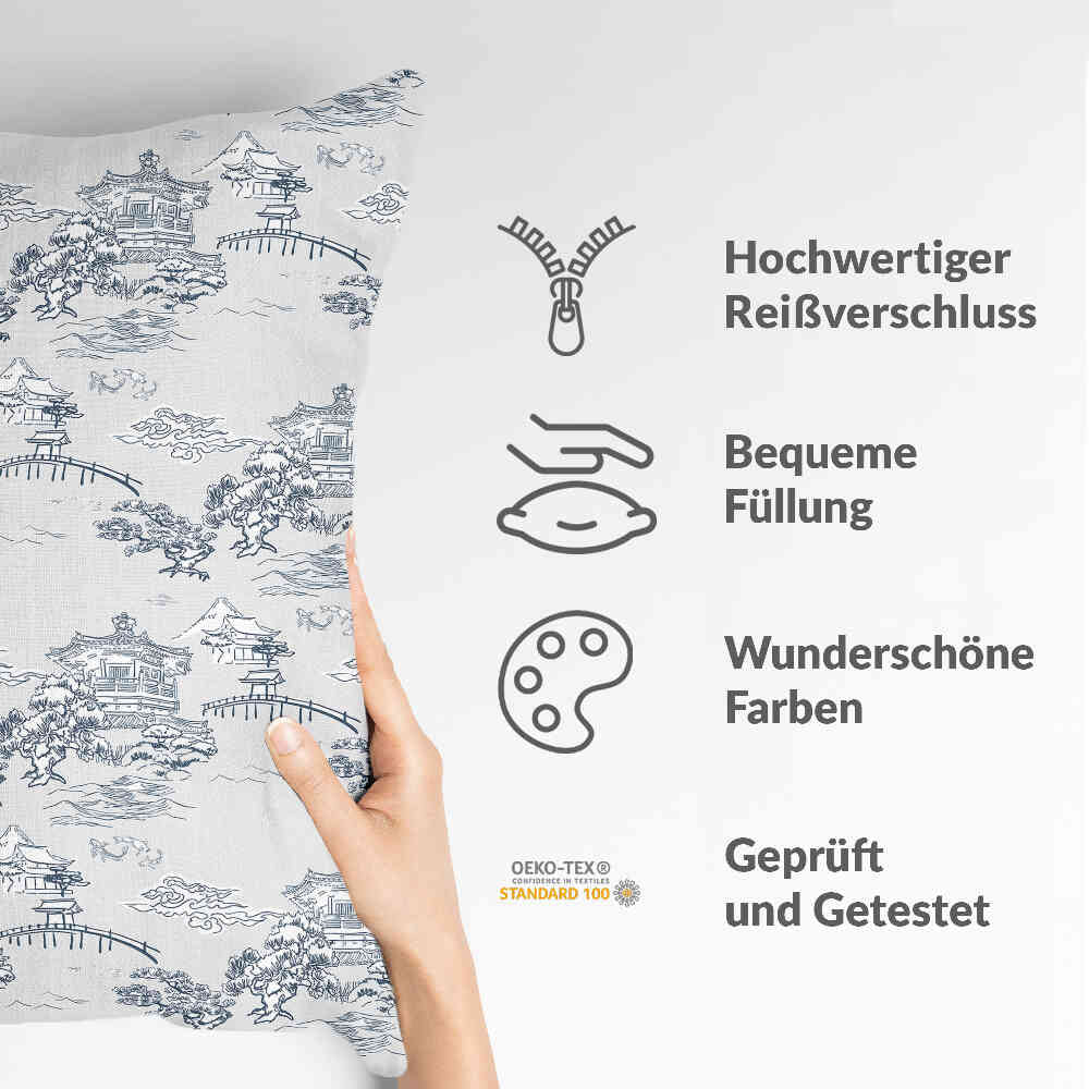 Cuscino salute grigio muraglia cinese