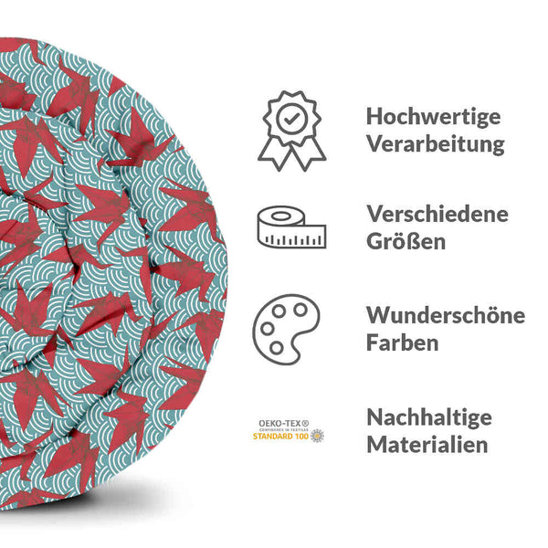 Set di biancheria da letto con coperta terapeutica rosso origami