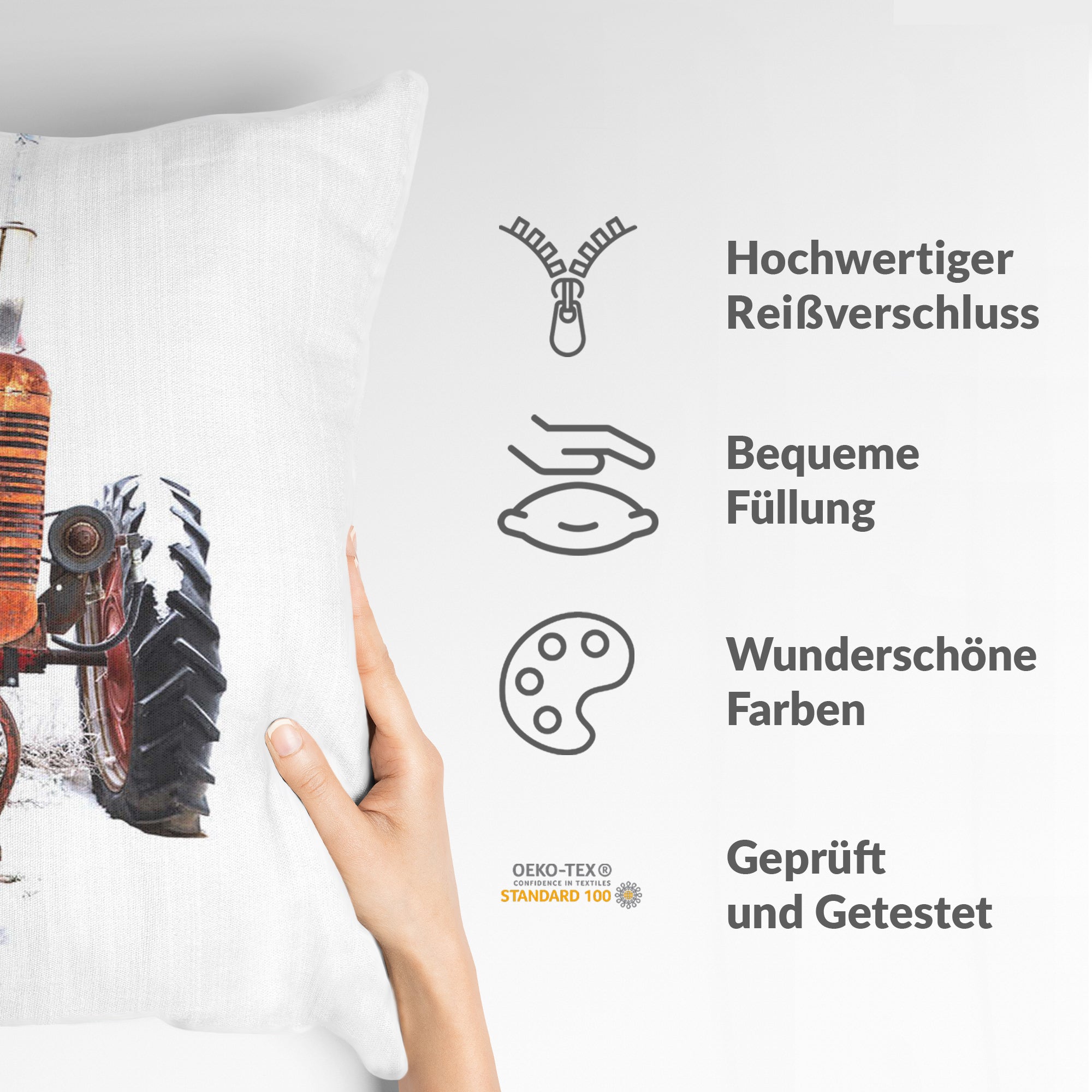 Gezondheidskussen tractor in oranje