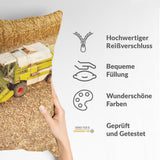 Health pillow, tractor in the field.